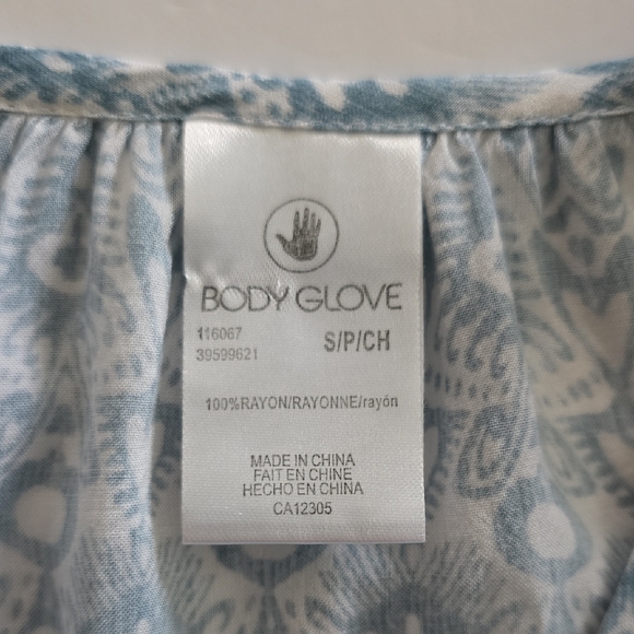 BODY GLOVE Women's Blue White L8ghtweight Loose Fit Beach Cover Up Dress Size S - Picture 8 of 13